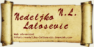 Nedeljko Lalošević vizit kartica